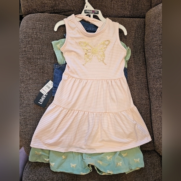 LIMITED Too 3 Piece Set 2 Dresses, 1 Jean Jacket Size 4T NWT - Picture 4 of 10
